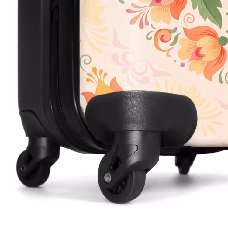 Koffer - Blumen – Muster – Dekorativ – Orange - Bloemen - Patroon - Decoratief - Oranje NBS - Handbagage koffer - Vrouwen middel