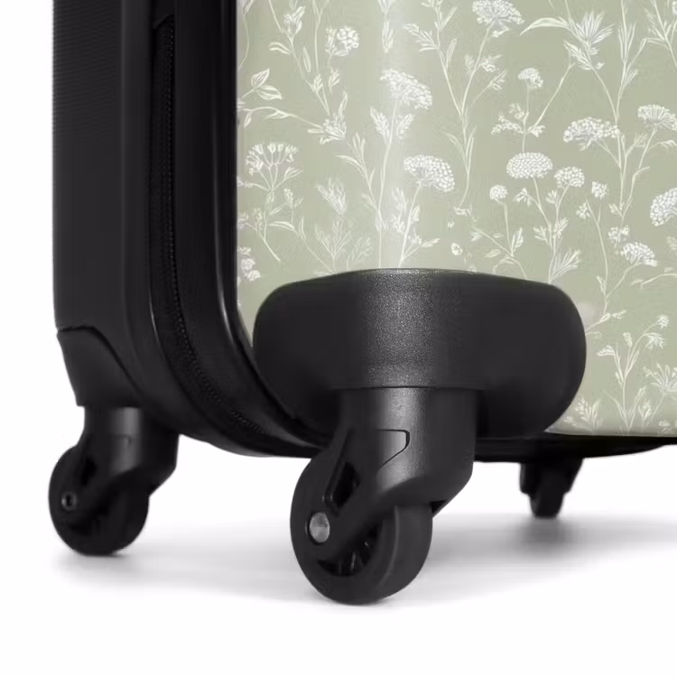 Koffer - Blumen – Muster – Grün - Bloemen - Patroon - Groen NBS - Handbagage koffer - Vrouwen middel