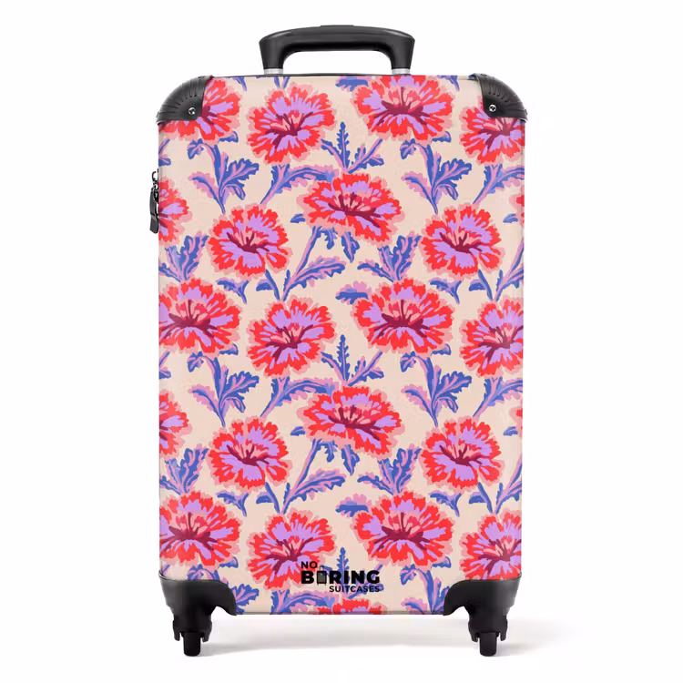 Bloemen - Patroon - Meerkleurig NBS - Handbagage koffer - Volwassenen Unisex middel -productfoto_recht