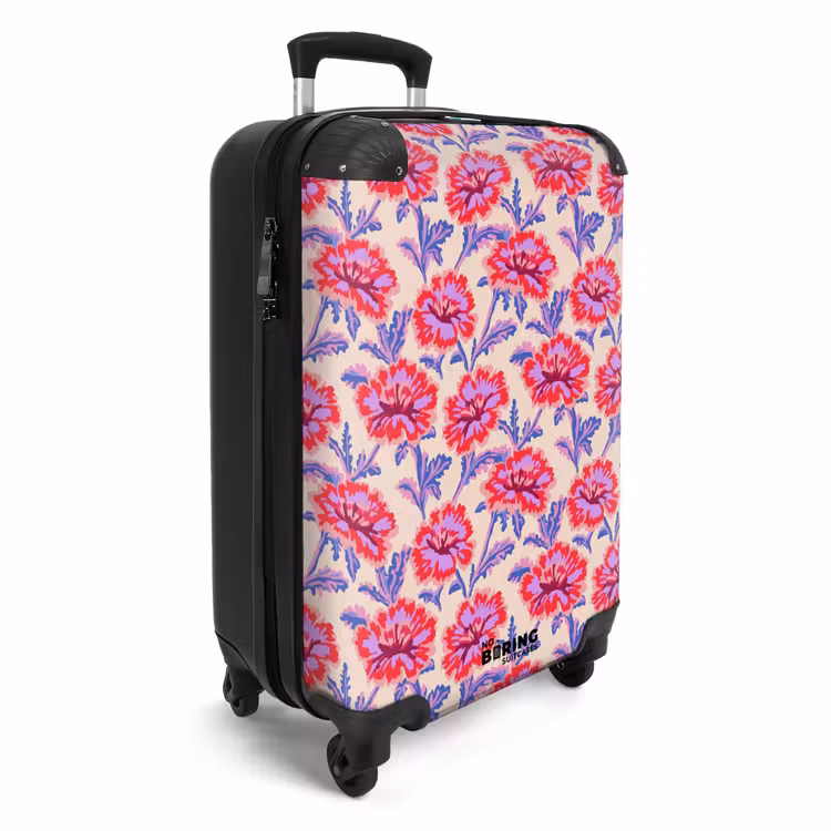 Bloemen - Patroon - Meerkleurig NBS - Handbagage koffer - Volwassenen Unisex middel -productfoto_3d