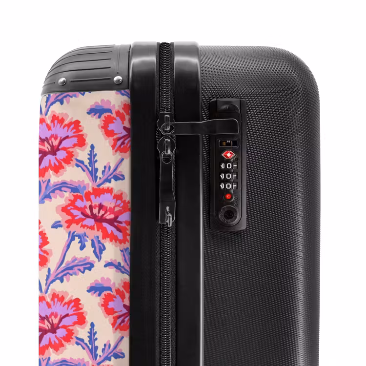 Bloemen - Patroon - Meerkleurig NBS - Handbagage koffer - Volwassenen Unisex middel -slot