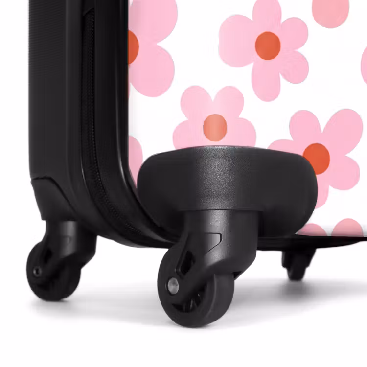 Koffer - Blumen – Muster – Modern – Rosa – Weiß - Bloemen - Patroon - Modern - Roze - Wit NBS - Handbagage koffer - Vrouwen middel