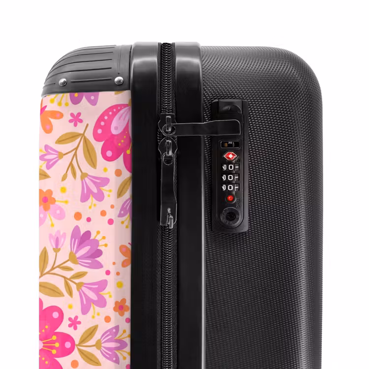 Koffer - Blumen – Muster – Natur – Abstrakt – Rosa - Bloemen - Patroon - Natuur - Abstract - Roze NBS - Handbagage koffer - Vrouwen middel