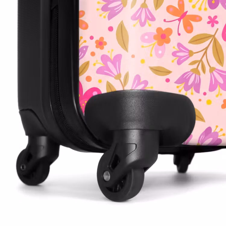 Koffer - Blumen – Muster – Natur – Abstrakt – Rosa - Bloemen - Patroon - Natuur - Abstract - Roze NBS - Handbagage koffer - Vrouwen middel