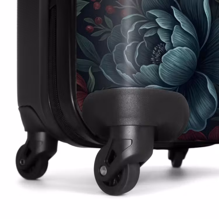 Koffer - Blumen – Muster – Natur – Klassisch – Dunkel - Bloemen - Patroon - Natuur - Klassiek - Donker NBS - Handbagage koffer - Vrouwen middel