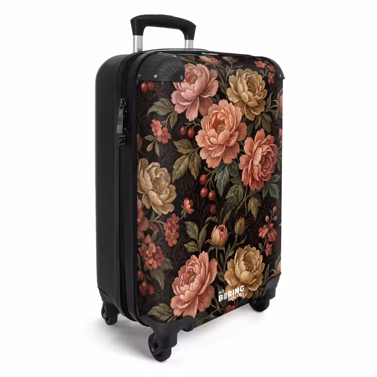 Koffer - Blumen – Muster – Natur – Vintage – Rosa - Bloemen - Patroon - Natuur - Vintage - Roze NBS - Handbagage koffer - Vrouwen middel