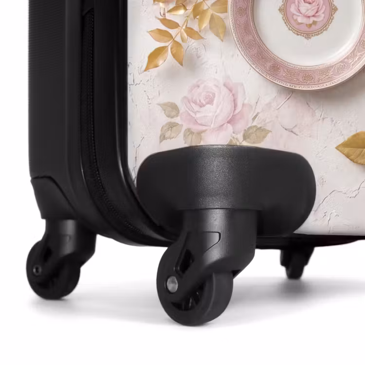 Koffer - Blumen – Muster – Vintage – Rosa – Dekoration - Bloemen - Patroon - Vintage - Roze - Decoratie NBS - Handbagage koffer - Vrouwen middel
