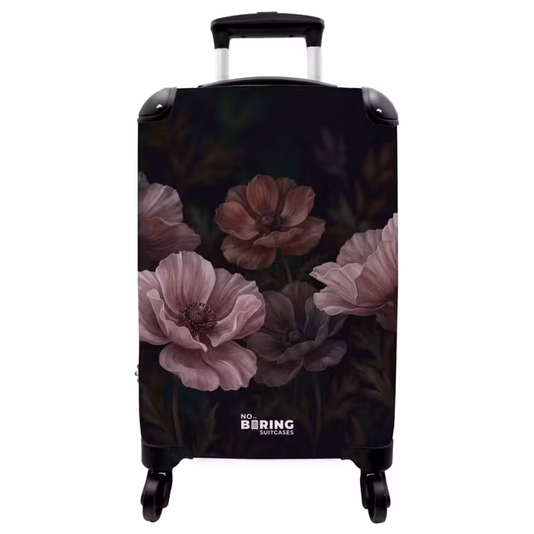 Koffer - Blumen – Natur – Rosa – Dunkel – Modern - Bloemen - Natuur - Roze - Donker - Modern NBS - Handbagage koffer - Vrouwen middel