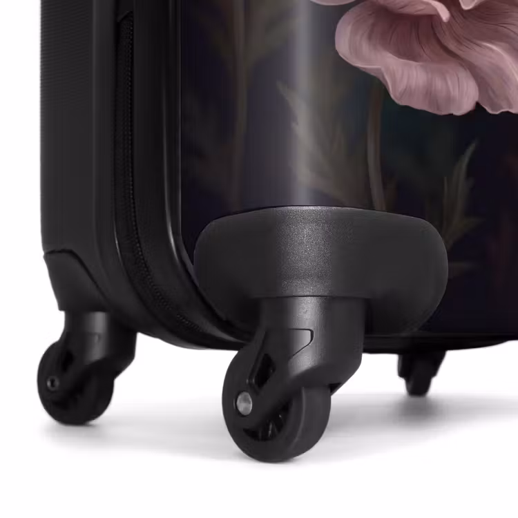Koffer - Blumen – Natur – Rosa – Dunkel – Modern - Bloemen - Natuur - Roze - Donker - Modern NBS - Handbagage koffer - Vrouwen middel