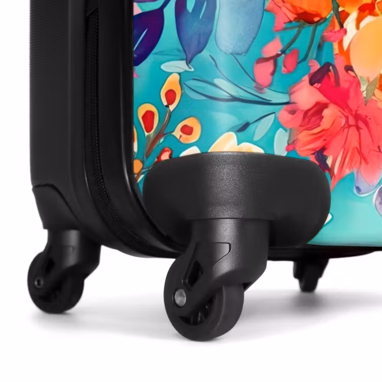 Bloemen - Olieverf - Kleurrijk - Natuur NBS - Handbagage koffer - Unisex middel -wiel