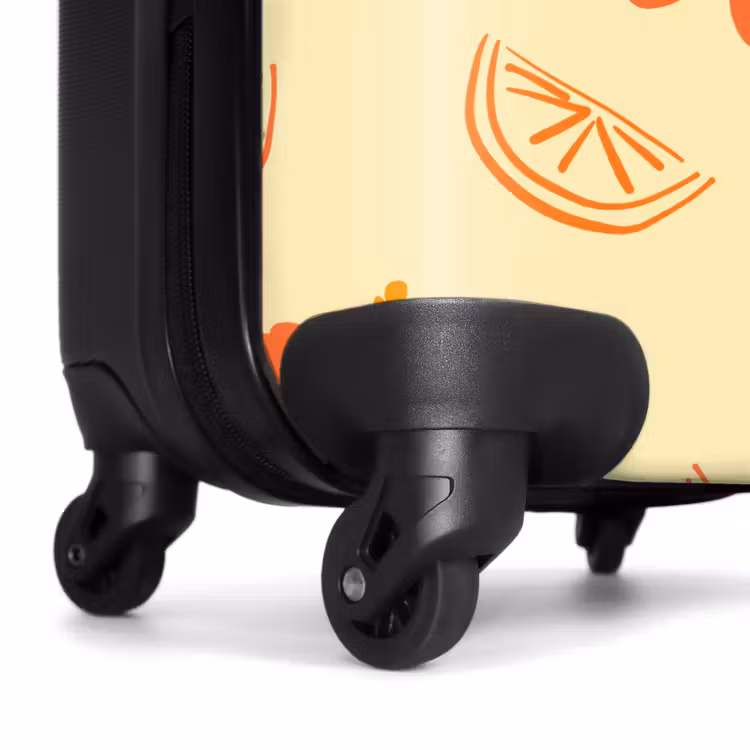 Koffer - Blumen – Orange – Zitrus - Bloemen - Oranje- Citrus NBS - Handbagage koffer - Vrouwen middel