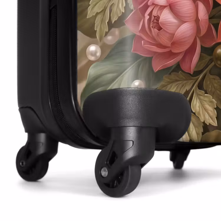 Koffer - Blumen – Perlen – Elegant – Rosa – Weiß - Bloemen - Parels - Elegant - Roze - Wit NBS - Handbagage koffer - Vrouwen middel