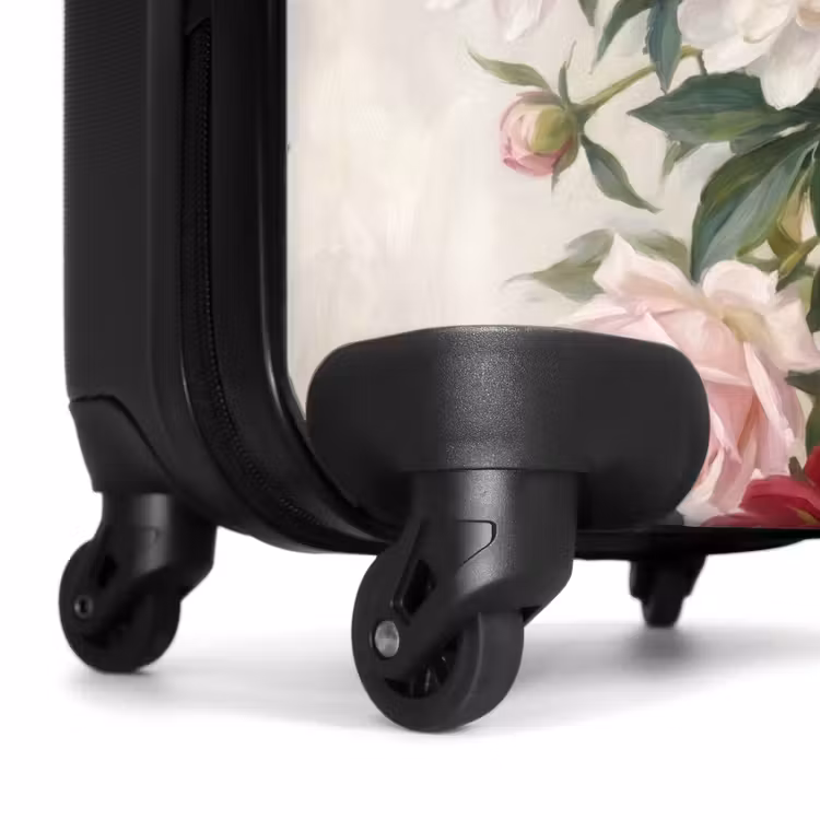 Koffer - Blumen – Perlen – Romantik – Klassik – Rosa - Bloemen - Parels - Romantiek - Klassiek - Roze NBS - Handbagage koffer - Vrouwen middel