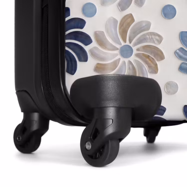 Koffer - Blumen – Perlmutt – Abstrakt – Muster – Blau - Bloemen - Parelmoer - Abstract - Patroon - Blauw NBS - Handbagage koffer - Vrouwen middel