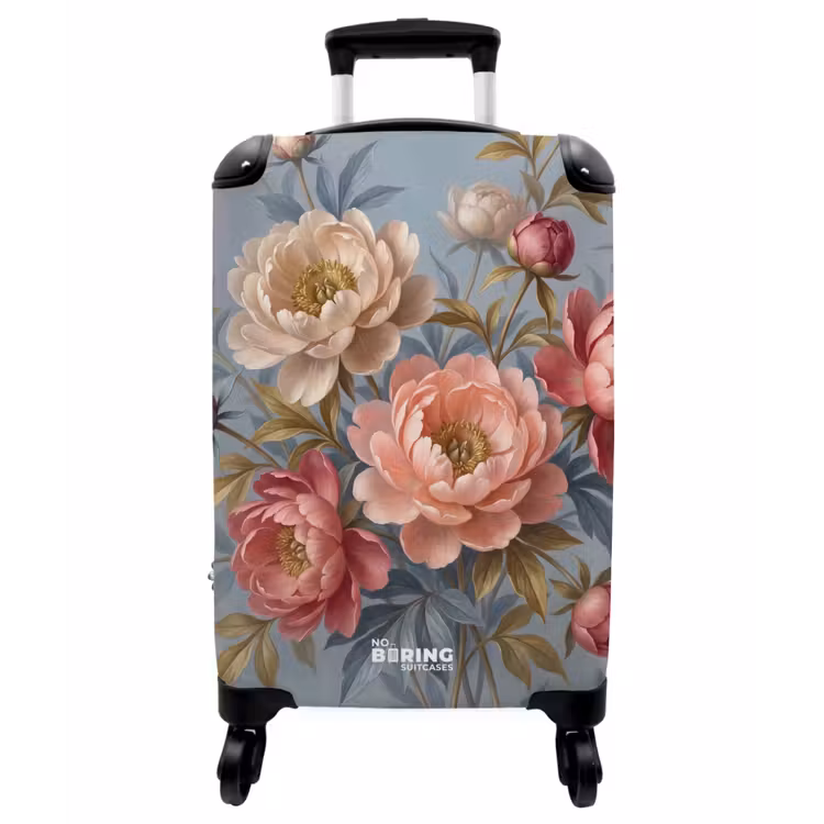 Koffer - Blumen – Rosa – Beige – Modern – Natur - Bloemen - Roze - Beige - Modern - Natuur NBS - Handbagage koffer - Vrouwen middel
