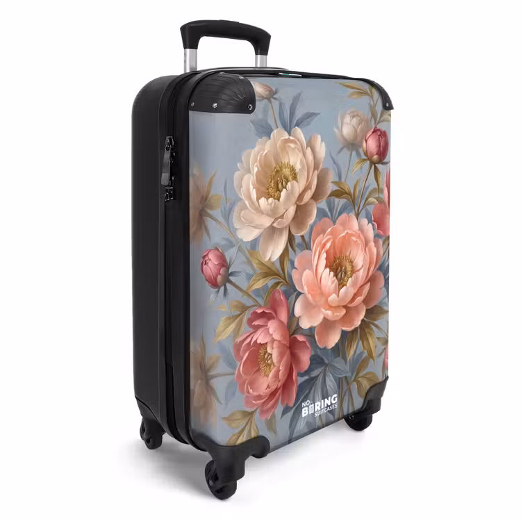Koffer - Blumen – Rosa – Beige – Modern – Natur - Bloemen - Roze - Beige - Modern - Natuur NBS - Handbagage koffer - Vrouwen middel