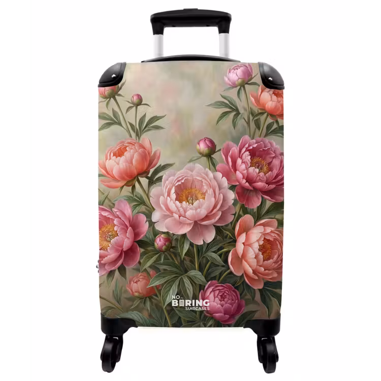 Koffer - Blumen – Rosa – Klassisch – Detailreich – Natur - Bloemen - Roze - Klassiek - Gedetailleerd - Natuur NBS - Handbagage koffer - Vrouwen middel