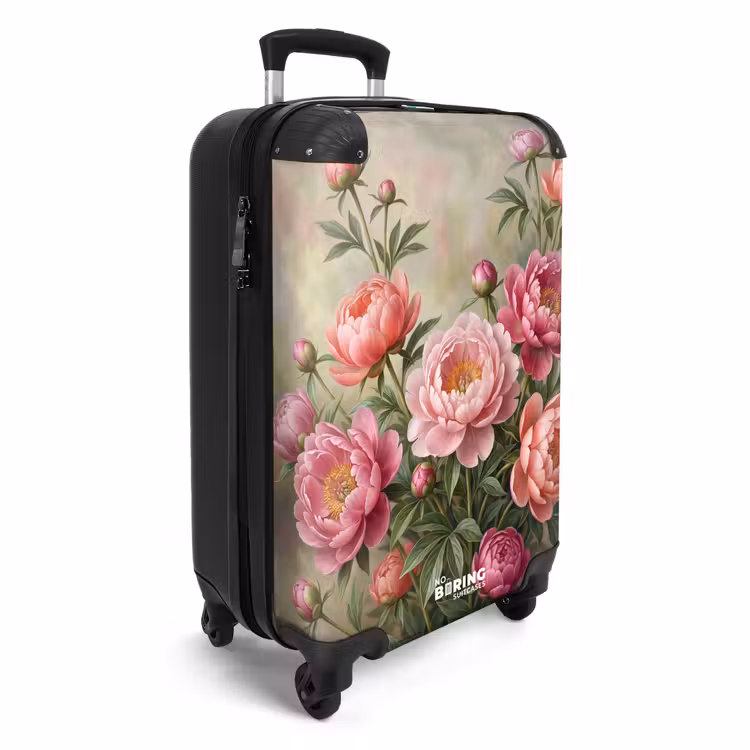 Koffer - Blumen – Rosa – Klassisch – Detailreich – Natur - Bloemen - Roze - Klassiek - Gedetailleerd - Natuur NBS - Handbagage koffer - Vrouwen middel
