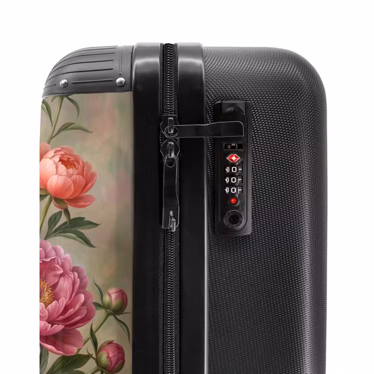 Koffer - Blumen – Rosa – Klassisch – Detailreich – Natur - Bloemen - Roze - Klassiek - Gedetailleerd - Natuur NBS - Handbagage koffer - Vrouwen middel