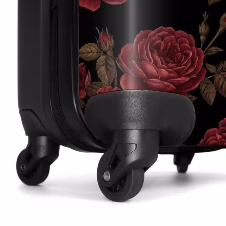 Koffer - Blumen – Rose – Muster – Klassisch – Rot - Bloemen - Roos - Patroon - Klassiek - Rood NBS - Handbagage koffer - Vrouwen middel