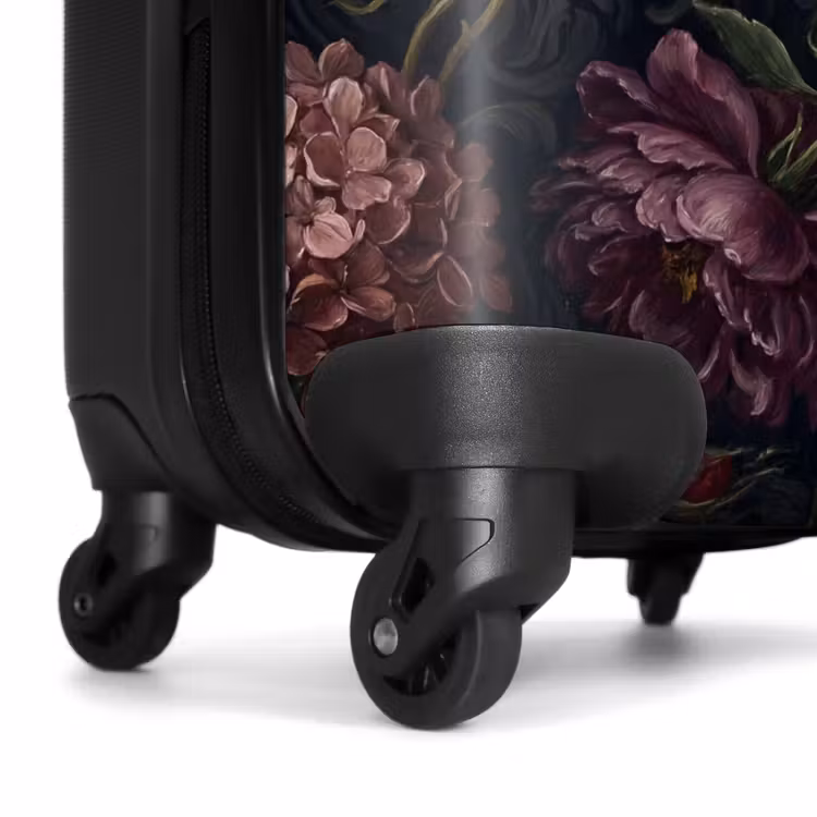 Koffer - Blumen – Rot – Klassisch – Dunkel – Muster - Bloemen - Rood - Klassiek - Donker - Patroon NBS - Handbagage koffer - Vrouwen middel