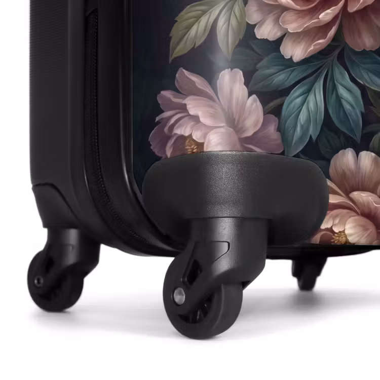 Koffer - Blumen – Schmetterling – Natur – Modern – Lila - Bloemen - Vlinder - Natuur - Modern - Paars NBS - Handbagage koffer - Vrouwen middel