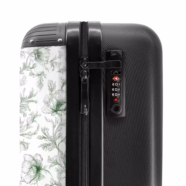 Koffer - Blumen - Signiert - Grün - Bloemen - Getekend - Groen NBS - Handbagage koffer - Vrouwen middel