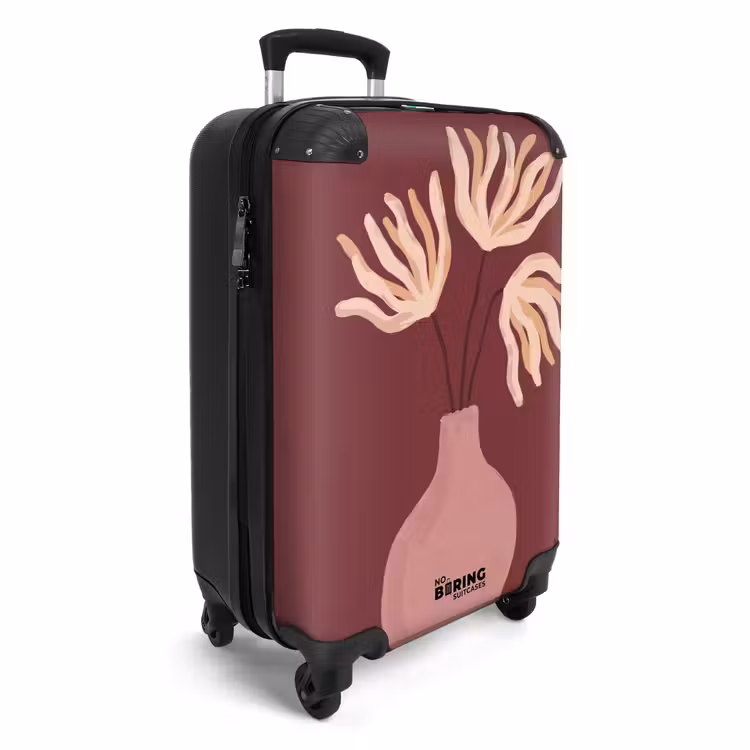 Koffer - Blumen – Vase – Abstrakt – Modern – Erdtöne - Bloemen - Vaas - Abstract - Modern - Aardetinten NBS - Handbagage koffer - Vrouwen middel