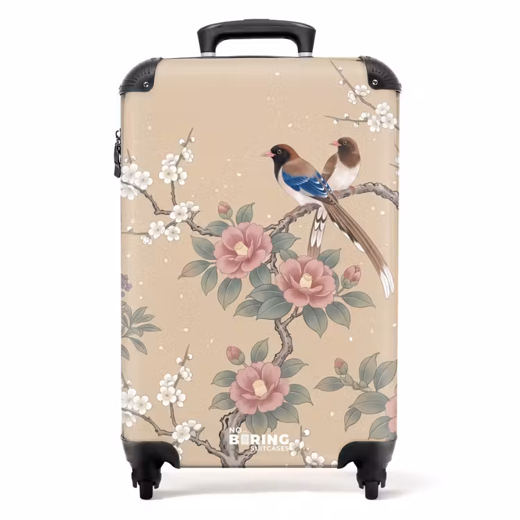 Koffer - Blumen – Vögel – Blumen - Bloemen - Vogels - Bloemen NBS - Handbagage koffer - Volwassenen Unisex middel
