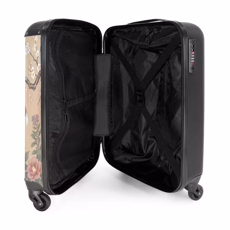 Koffer - Blumen – Vögel – Blumen - Bloemen - Vogels - Bloemen NBS - Handbagage koffer - Volwassenen Unisex middel