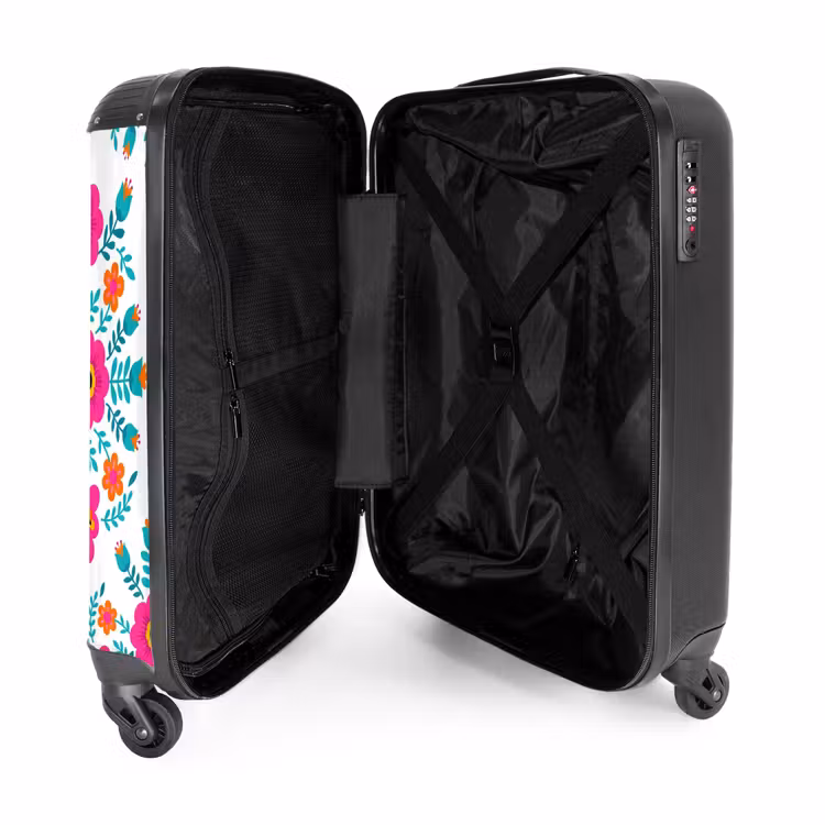 Koffer - Blumen – Vogel – Muster – Bunt – Modern - Bloemen - Vogel - Patroon - Kleurrijk - Modern NBS - Handbagage koffer - Vrouwen middel