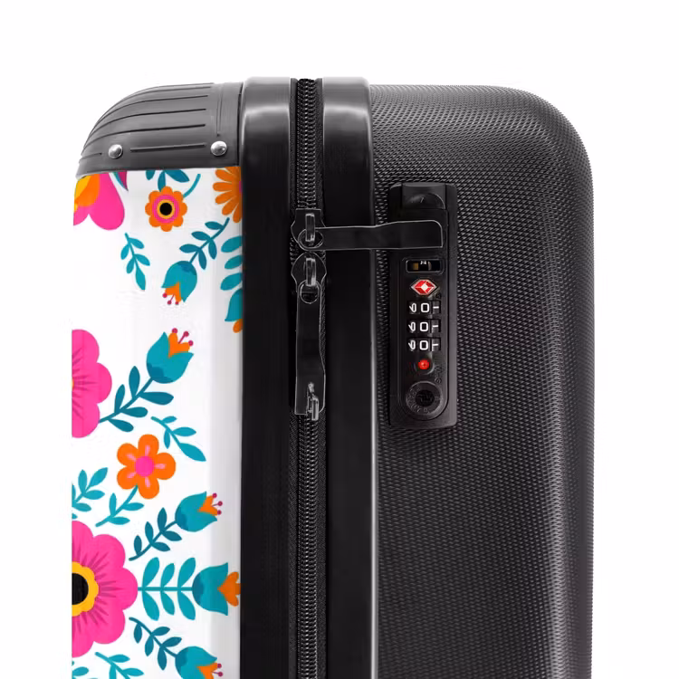 Koffer - Blumen – Vogel – Muster – Bunt – Modern - Bloemen - Vogel - Patroon - Kleurrijk - Modern NBS - Handbagage koffer - Vrouwen middel