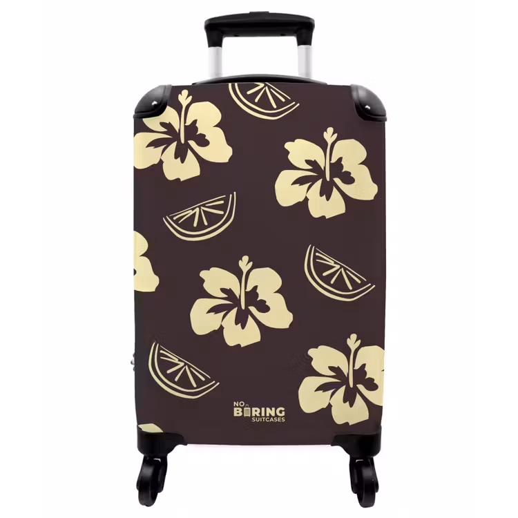 Koffer - Blumen – Zitrusfrüchte – Braun - Bloemen - Citrus - Bruin NBS - Handbagage koffer - Vrouwen middel