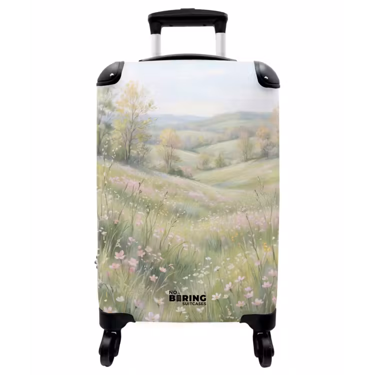 Koffer - Blumenfeld – Blumen – Grün - Bloemen veld - Bloemen - Groen NBS - Handbagage koffer - Vrouwen middel