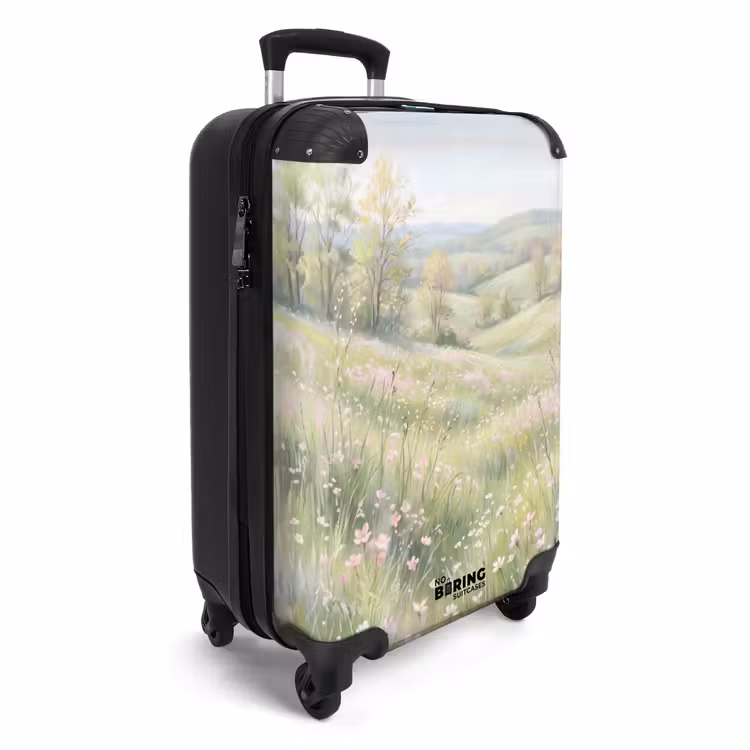 Koffer - Blumenfeld – Blumen – Grün - Bloemen veld - Bloemen - Groen NBS - Handbagage koffer - Vrouwen middel