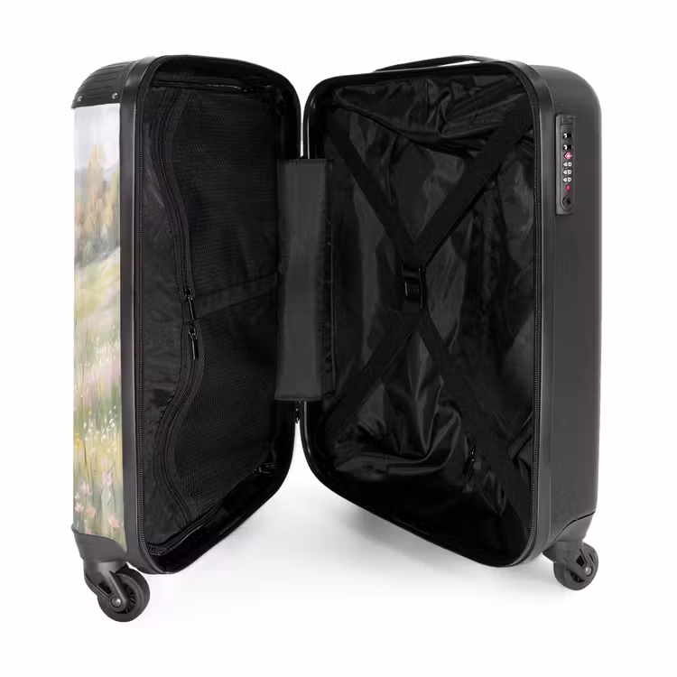 Koffer - Blumenfeld – Blumen – Grün - Bloemen veld - Bloemen - Groen NBS - Handbagage koffer - Vrouwen middel