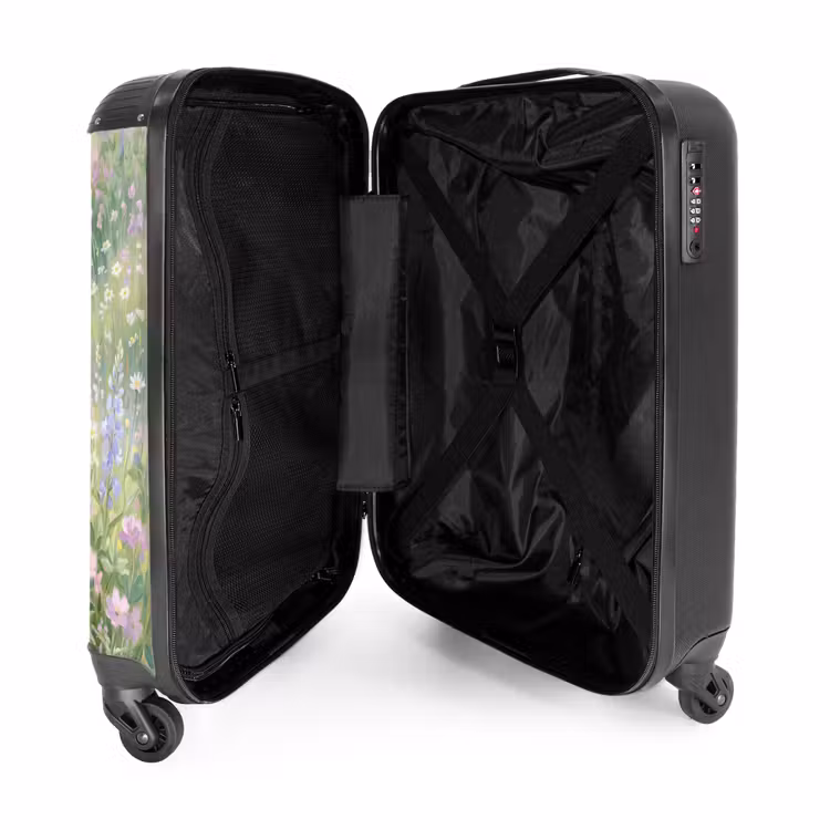 Koffer - Blumenfeld – Hügel – Farbenfroh - Bloemenveld - Heuvels - Kleurrijk NBS - Handbagage koffer - Vrouwen middel