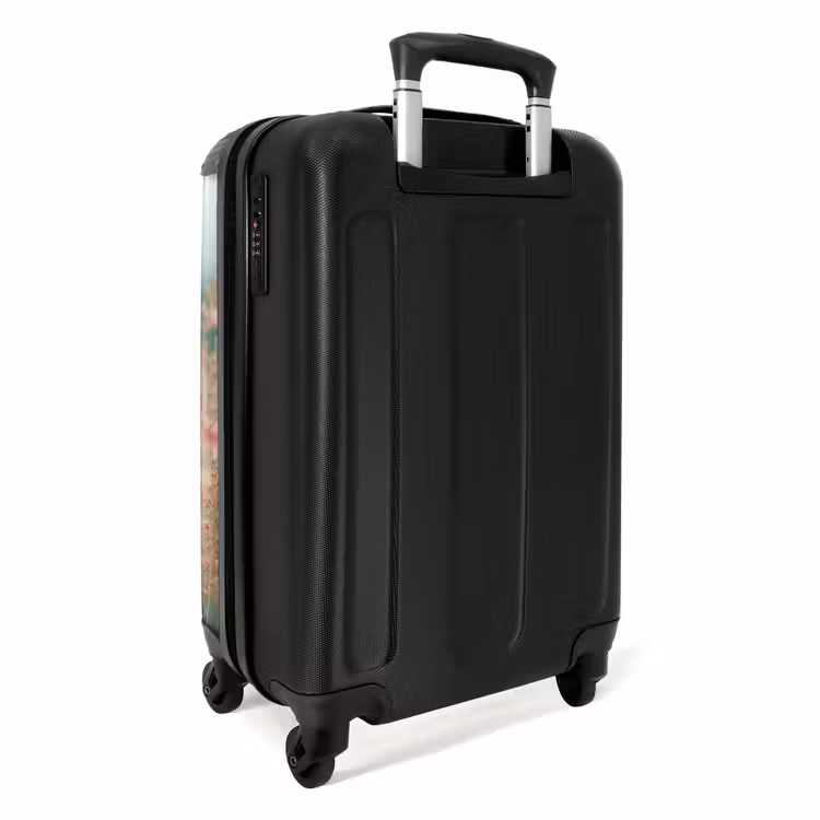Bloemenveld met roze klaprozen NBS - Handbagage koffer - Unisex middel -achterkant