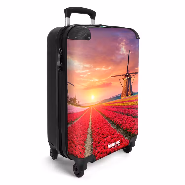 Bloemenveld met een molen NBS - Handbagage koffer - Unisex middel -productfoto_3d