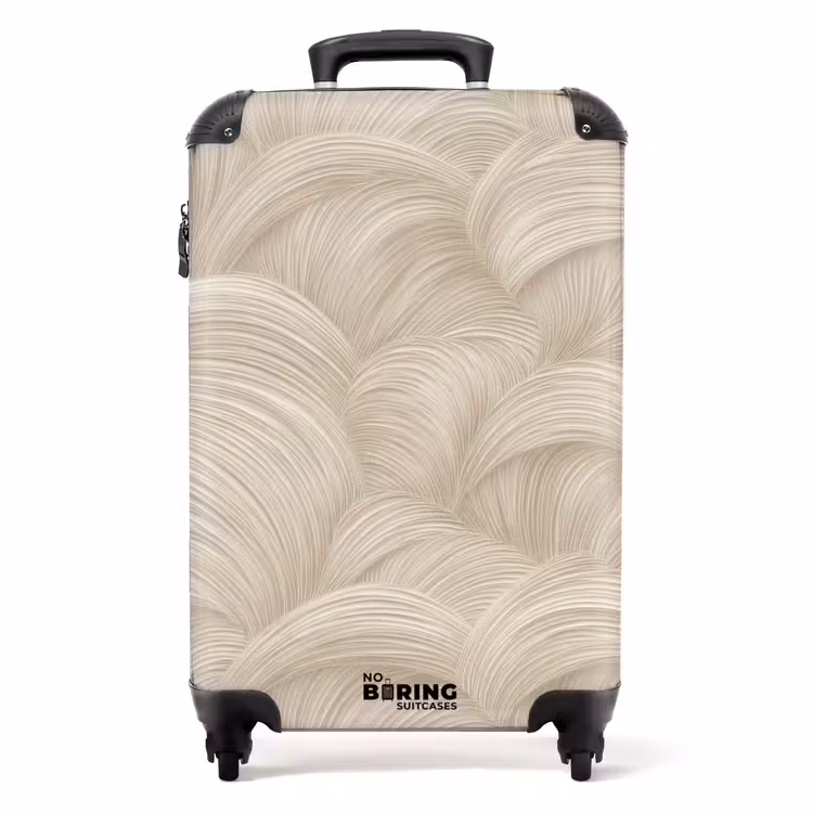 Bogen - Patroon - Beige NBS - Handbagage koffer - Volwassenen Unisex middel -productfoto_recht
