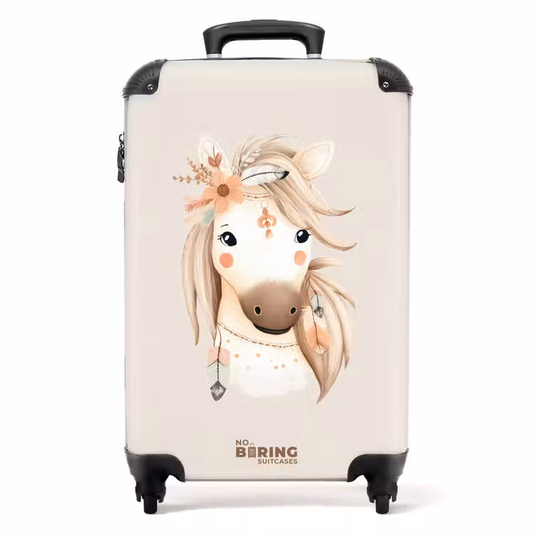 Bohemian paard in pastel kleuren NBS - Handbagage koffer - Volwassenen Unisex middel -productfoto_recht
