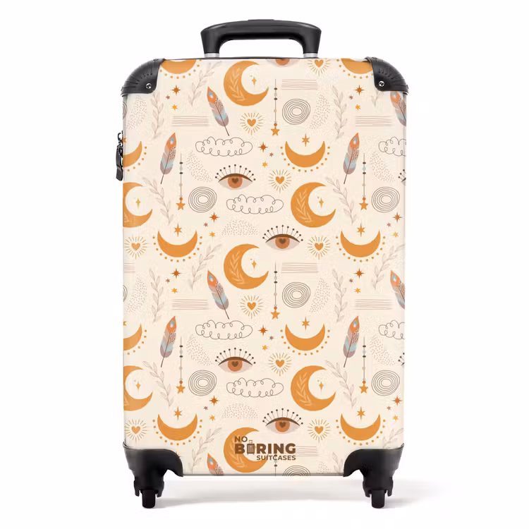 Boho - Maanpatroon NBS - Handbagage koffer - Unisex middel -productfoto_recht