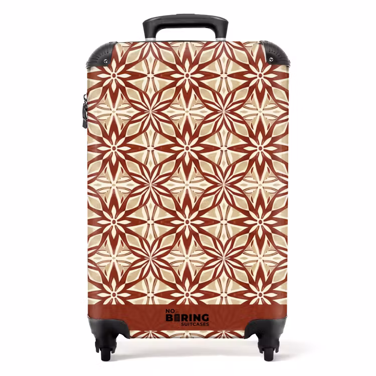 Koffer - Bordeauxrot – Geometrisch – Fliese – Muster - Bordeauxrood - Geometrisch - Tegel - Patroon NBS - Handbagage koffer - Volwassenen Unisex middel