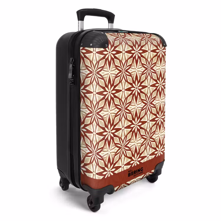 Koffer - Bordeauxrot – Geometrisch – Fliese – Muster - Bordeauxrood - Geometrisch - Tegel - Patroon NBS - Handbagage koffer - Volwassenen Unisex middel