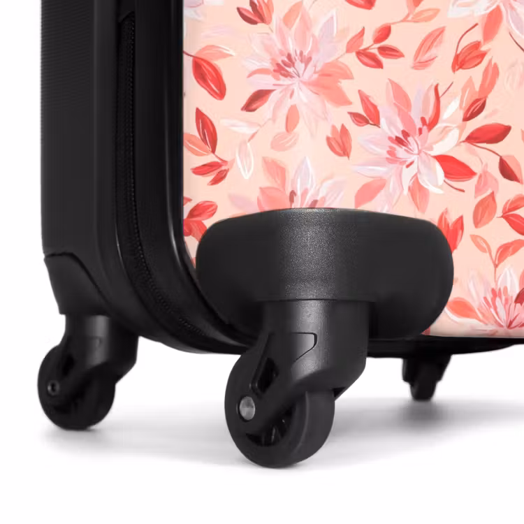 Koffer - Botanik – Blumen – Rot - Botanisch - Bloemen - Rood NBS - Handbagage koffer - Vrouwen middel