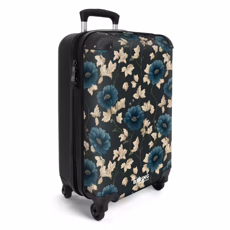 Botanisch - Bloemen - Blauw NBS - Handbagage koffer - Volwassenen Unisex middel -productfoto_3d