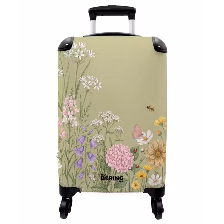 Koffer - Botanisch – Blumen – Farbenfroh - Botanisch - Bloemen - Kleurrijk NBS - Handbagage koffer - Vrouwen middel