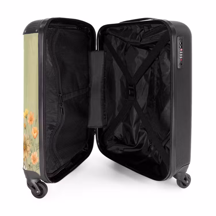 Koffer - Botanisch – Blumen – Farbenfroh - Botanisch - Bloemen - Kleurrijk NBS - Handbagage koffer - Vrouwen middel