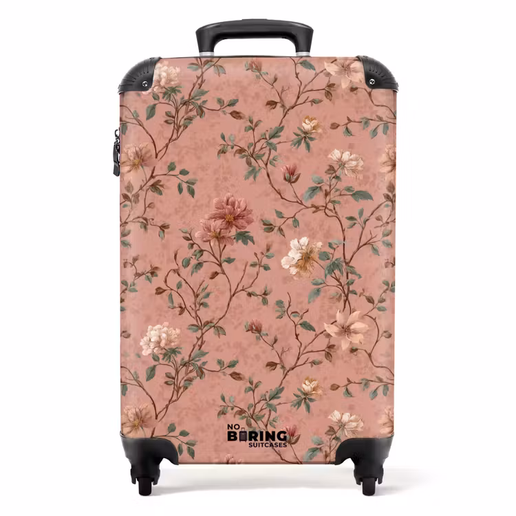 Botanisch - Bloemen - Roze NBS - Handbagage koffer - Volwassenen Unisex middel -productfoto_recht