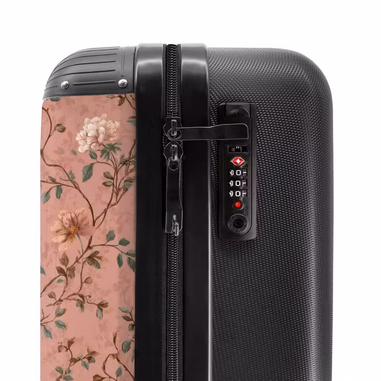 Botanisch - Bloemen - Roze NBS - Handbagage koffer - Volwassenen Unisex middel -slot